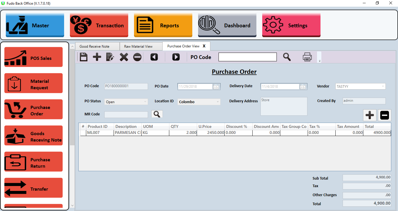 Restaurant Inventory Management System